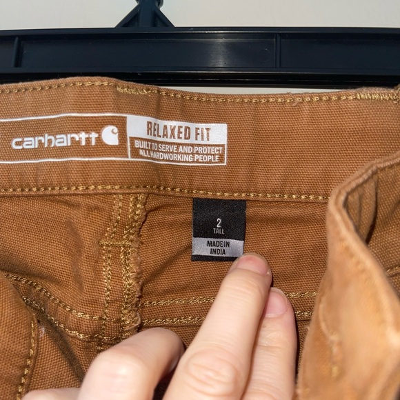 Carhartt Relaxed Fit Women's Tan Work Pants - Picture 2 of 5